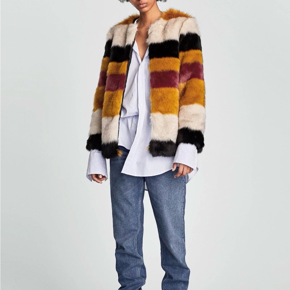 ZARA Faux Fur Jacket ~ NWOT